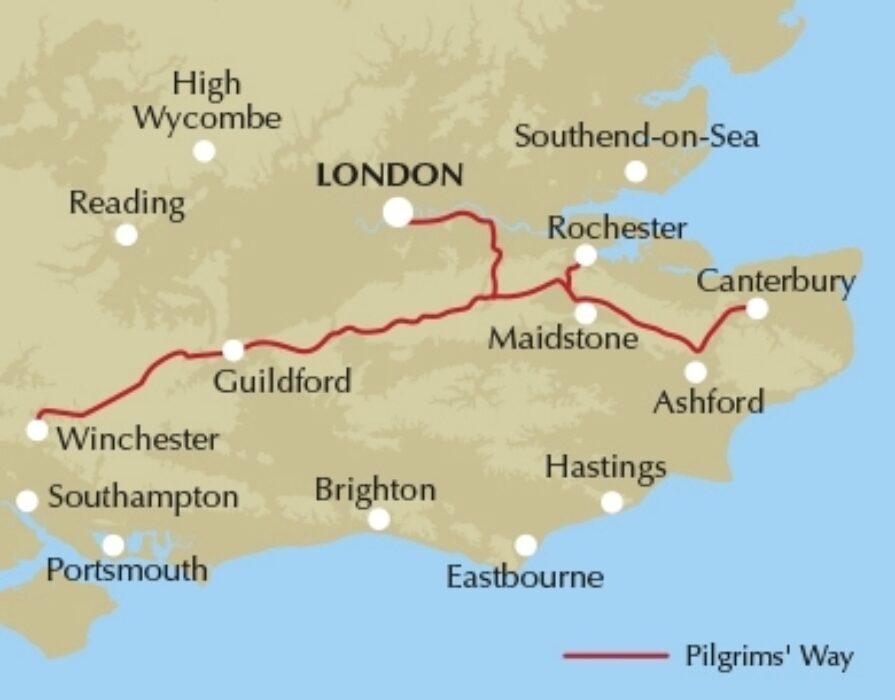 The Pilgrims' Way - Location Map
