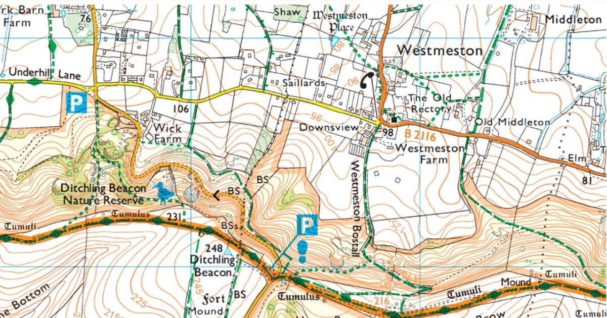 South Downs Map Ordnance Survey Chichester & The South Downs
