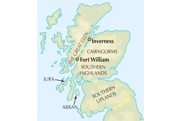 Walking the Corbetts Vol 1 South of the Great Glen - Location Map