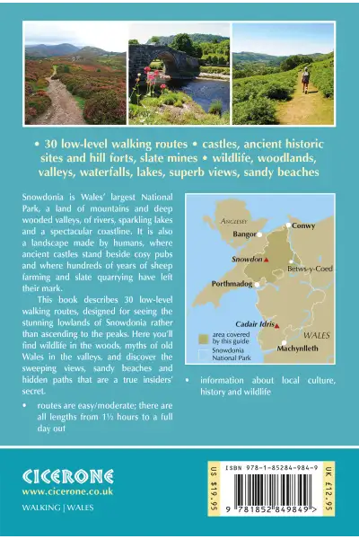 Snowdonia: 30 Low-level and Easy Walks - North - Back Cover