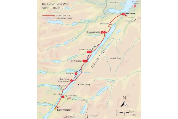 Walking the Great Glen Way - Overview Map