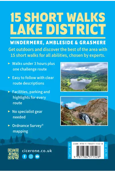 15 Short Walks in the Lake District: Windermere Ambleside and Grasmere - Back Cover