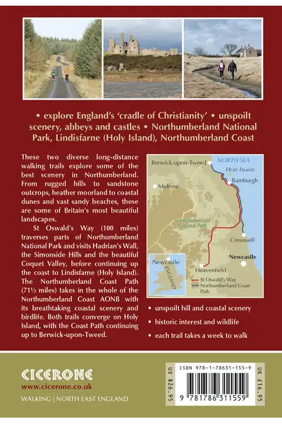 Walking St Oswald's Way and Northumberland Coast Path - Back Cover