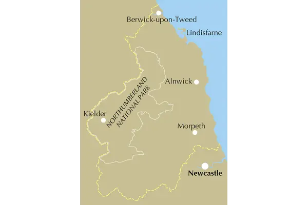 Walking in Northumberland - Location Map