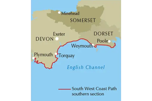 South West Coast Path Map Booklet - Vol 3: Plymouth to Poole - Location Map