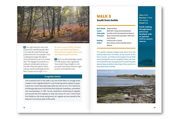 Short Walks in Northumberland: Wooler, Rothbury, Alnwick and the coast - Route Photos