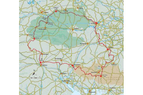Bikepacking King Alfred's Way - Overview Map
