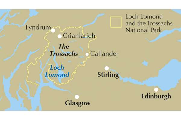 Walking Loch Lomond and the Trossachs - Location Map