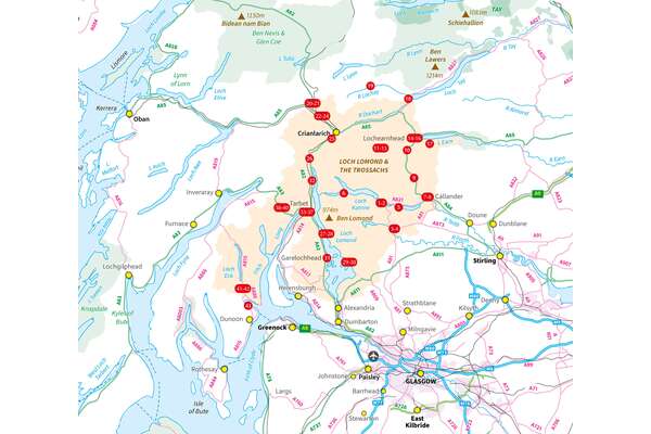 Walking Loch Lomond and the Trossachs - Overview Map