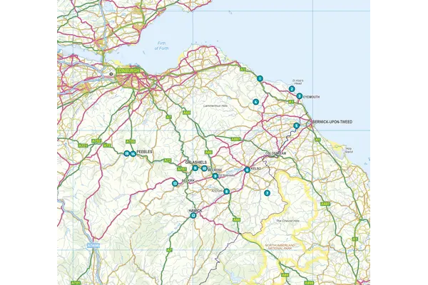 15 Short Walks in the Scottish Borders - Overview Map