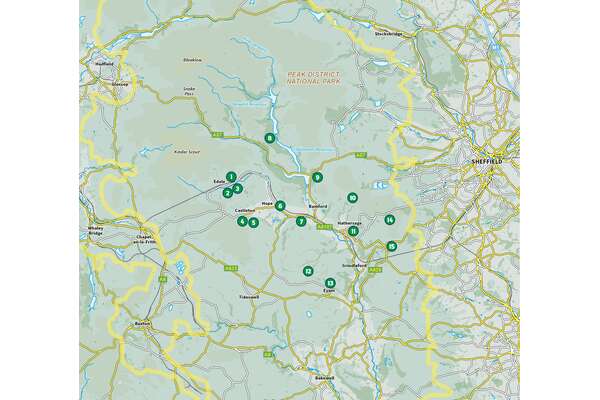 15 Short Walks in the Peak District - Edale and the Hope Valley - Overview Map