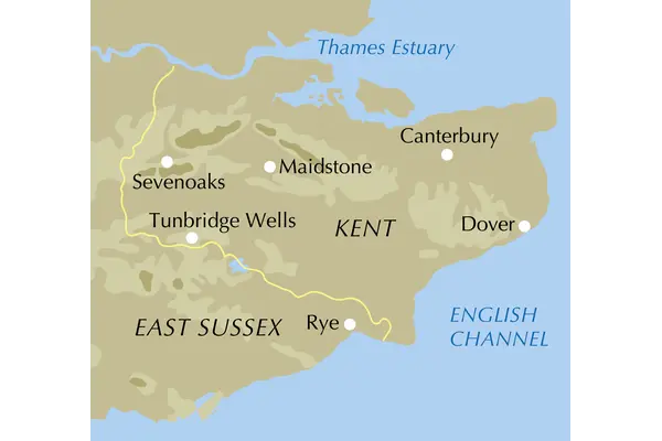 Walking in Kent - Location Map