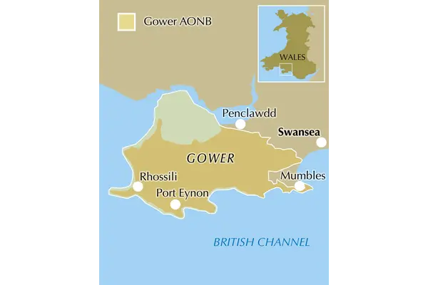 Walking in Gower - Location Map