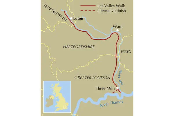 The Lea Valley Walk - Location Map