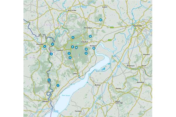 15 Short Walks in the Forest of Dean - Overview Map