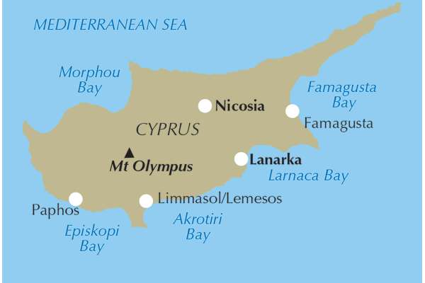 Walking in Cyprus - Location Map